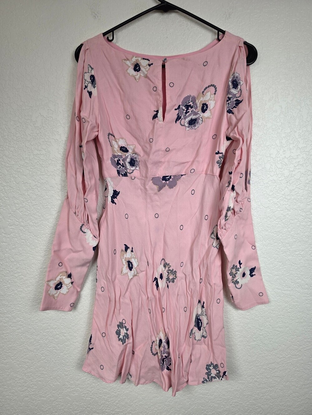 Free People Pink Floral Long Sleeve Dress
